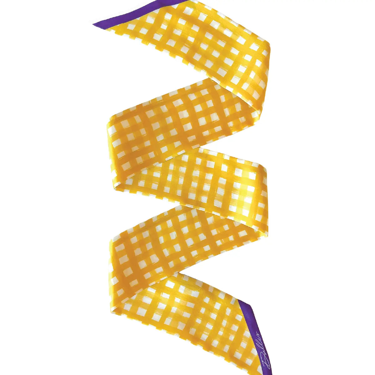 Tailgate Check Twilly in Gold & Purple Scarf