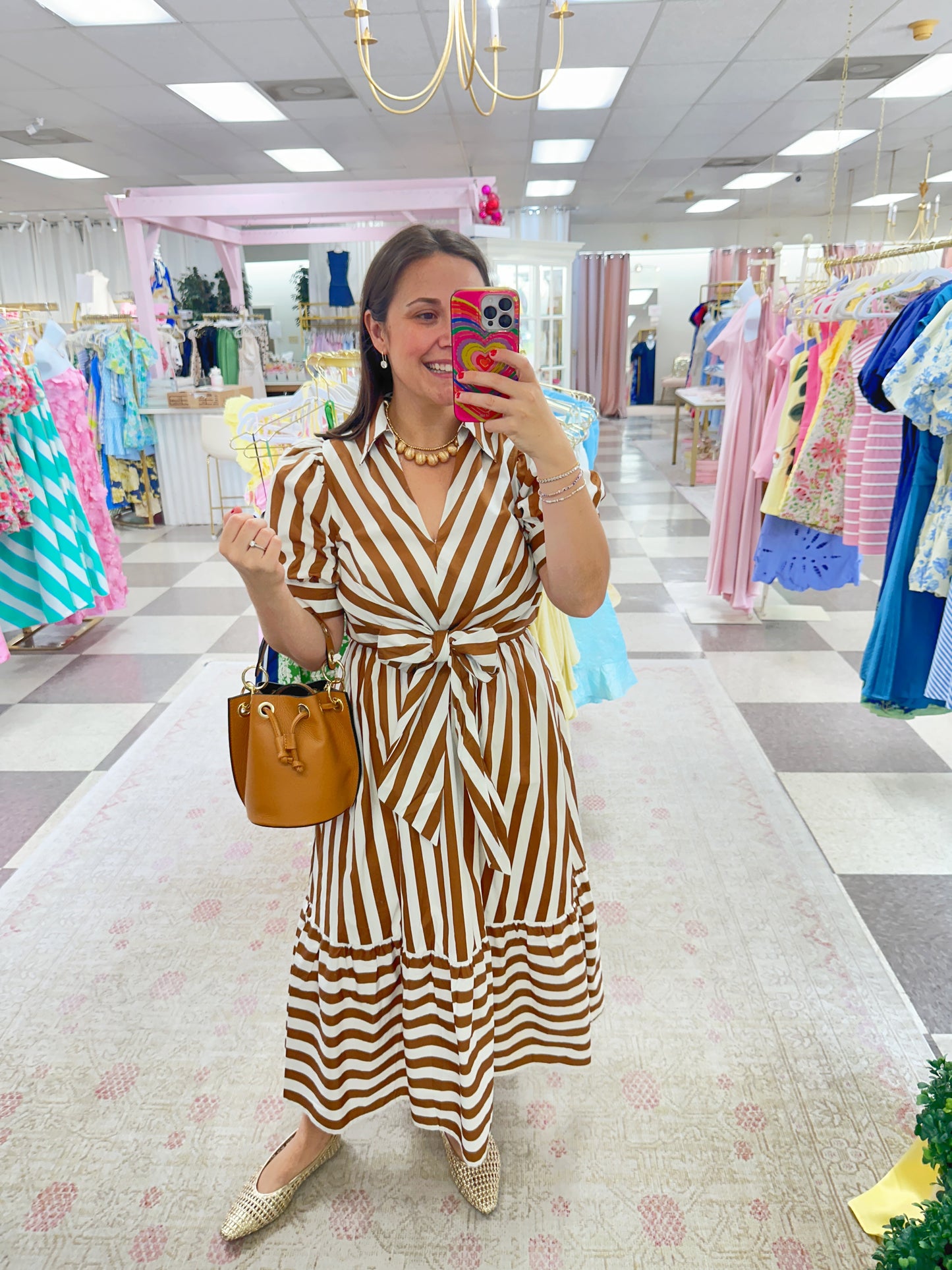 Tied Together Stripe Midi Dress
