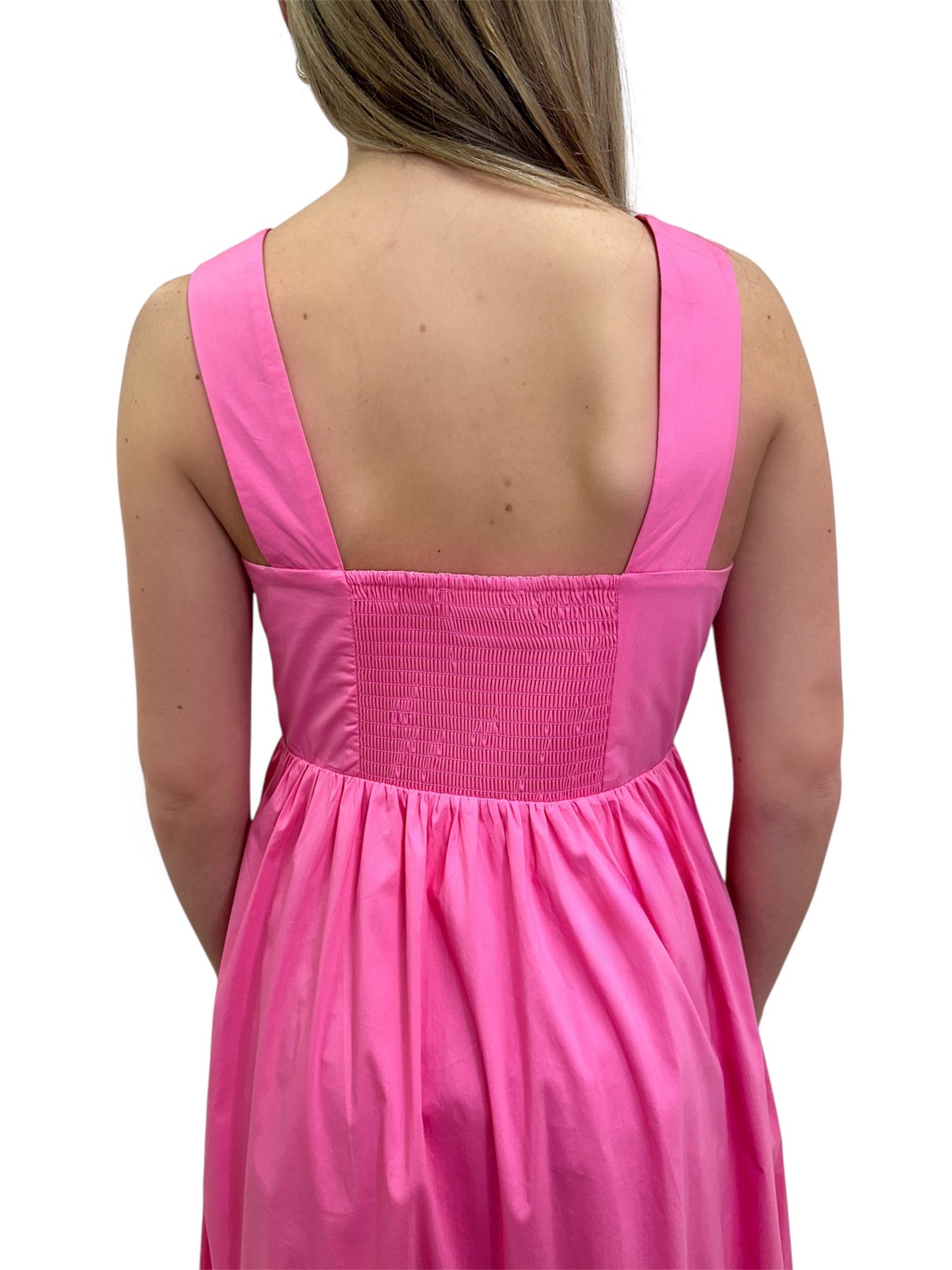 Pink Bow Midi Dress