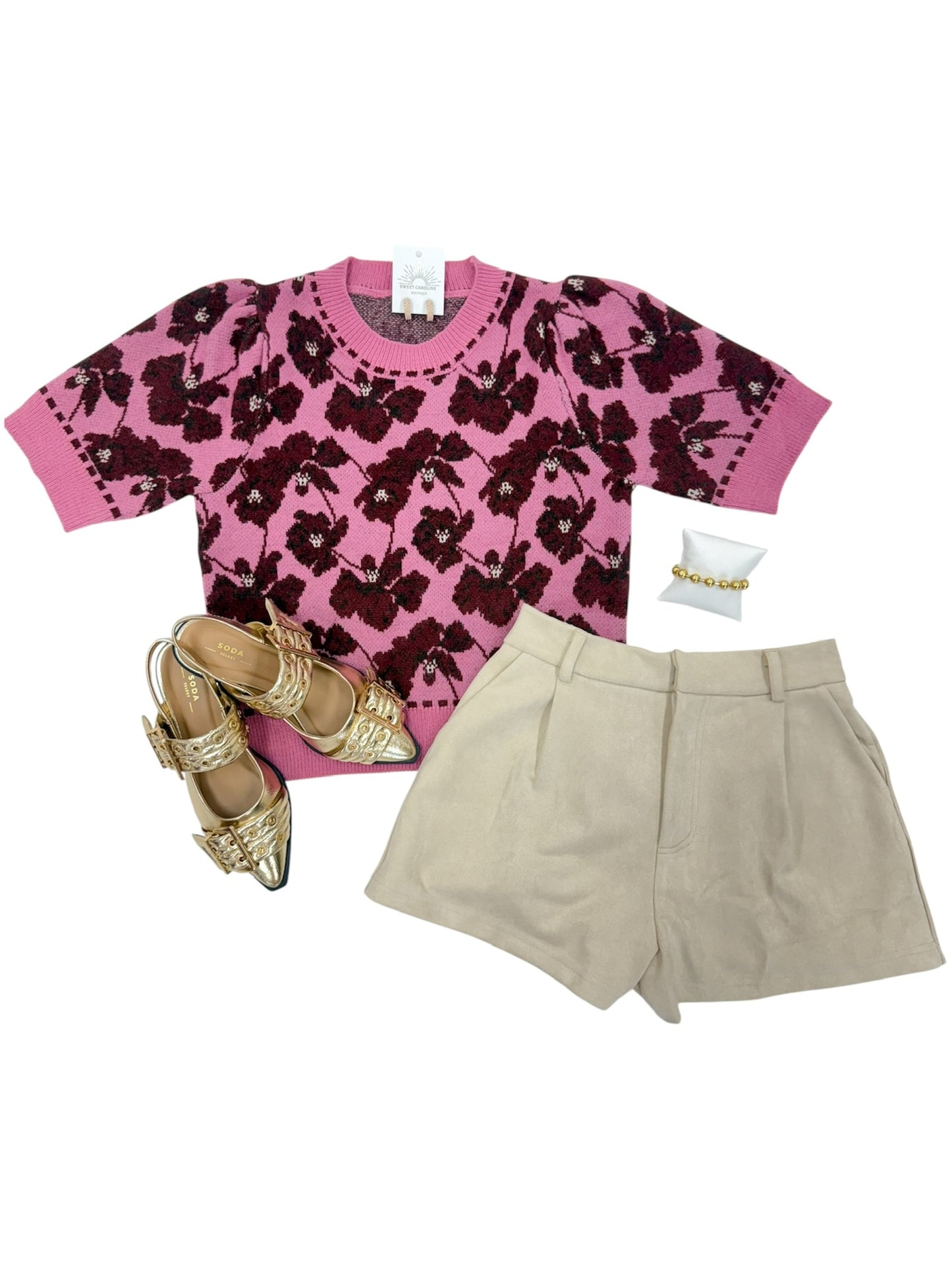 Burgundy Floral Sweater