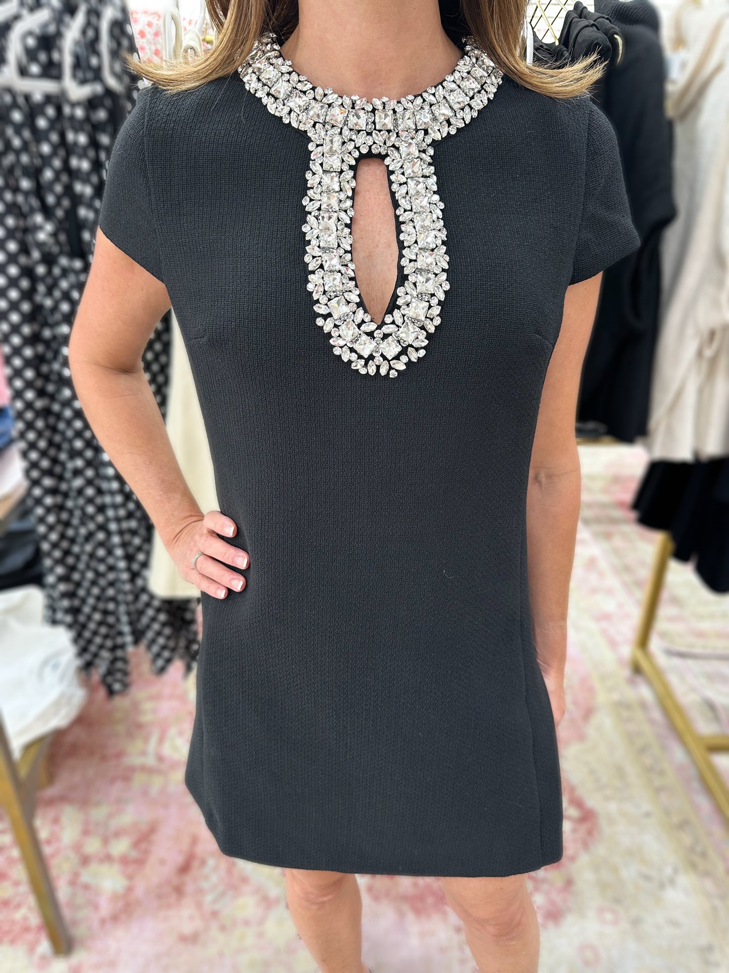 Jenny Trim Neck Mini Dress