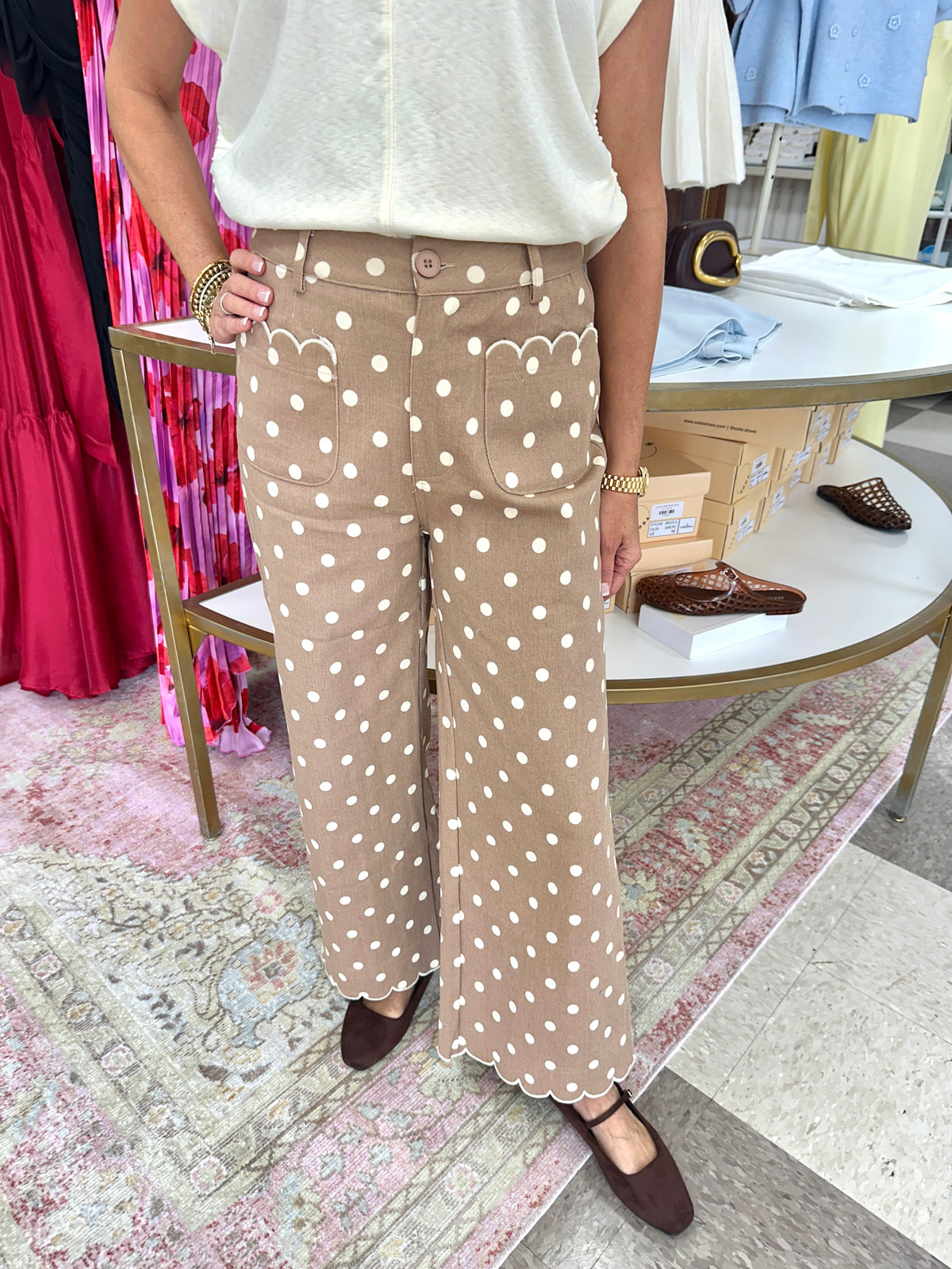 Latte Polka Dot Pants
