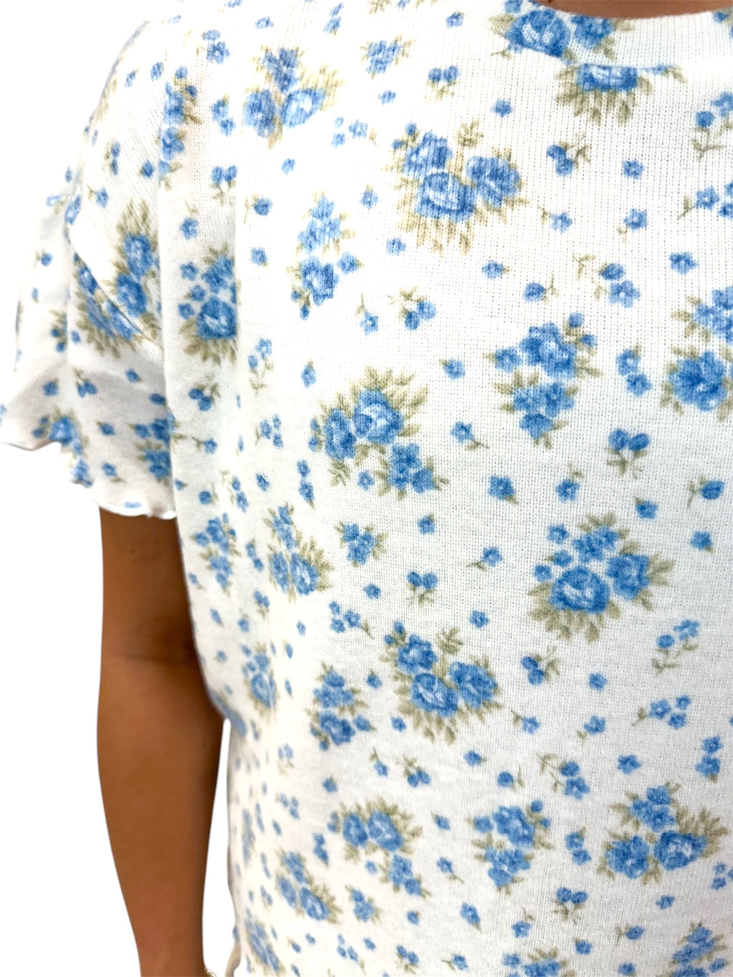 Blue & White Floral Pajama Set