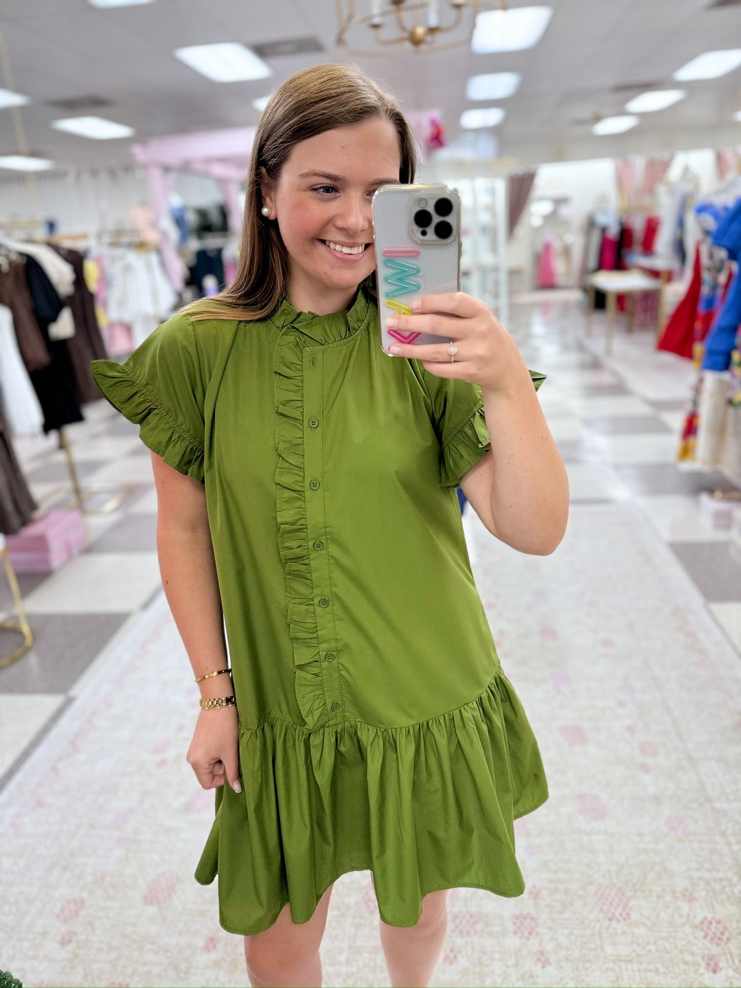 Green Ruffle Dress