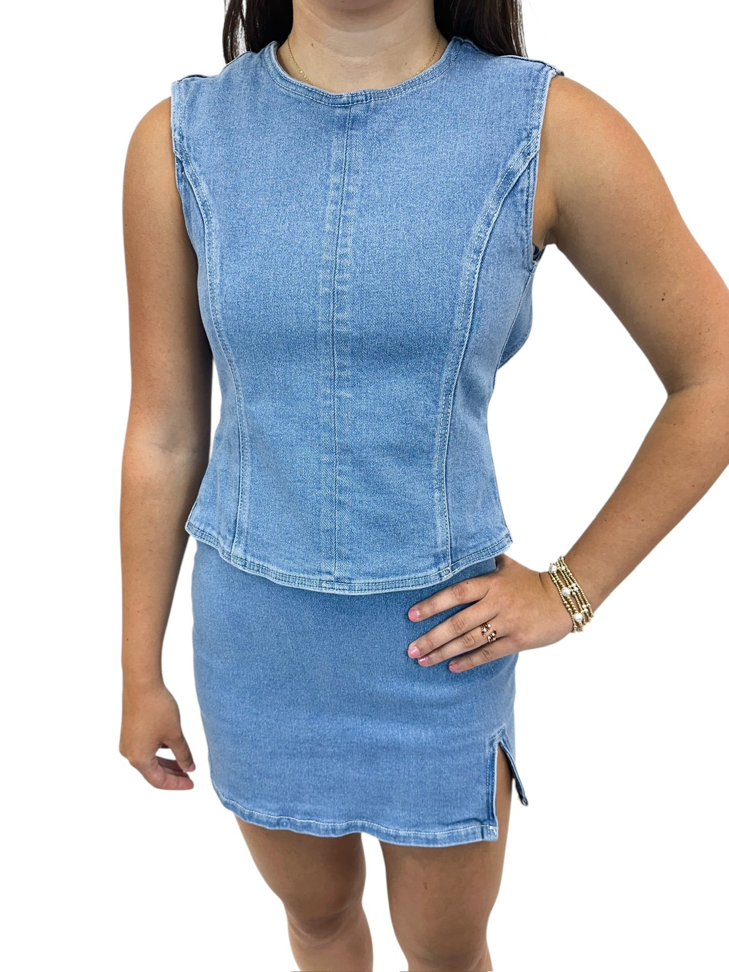 Tie Back Denim Set