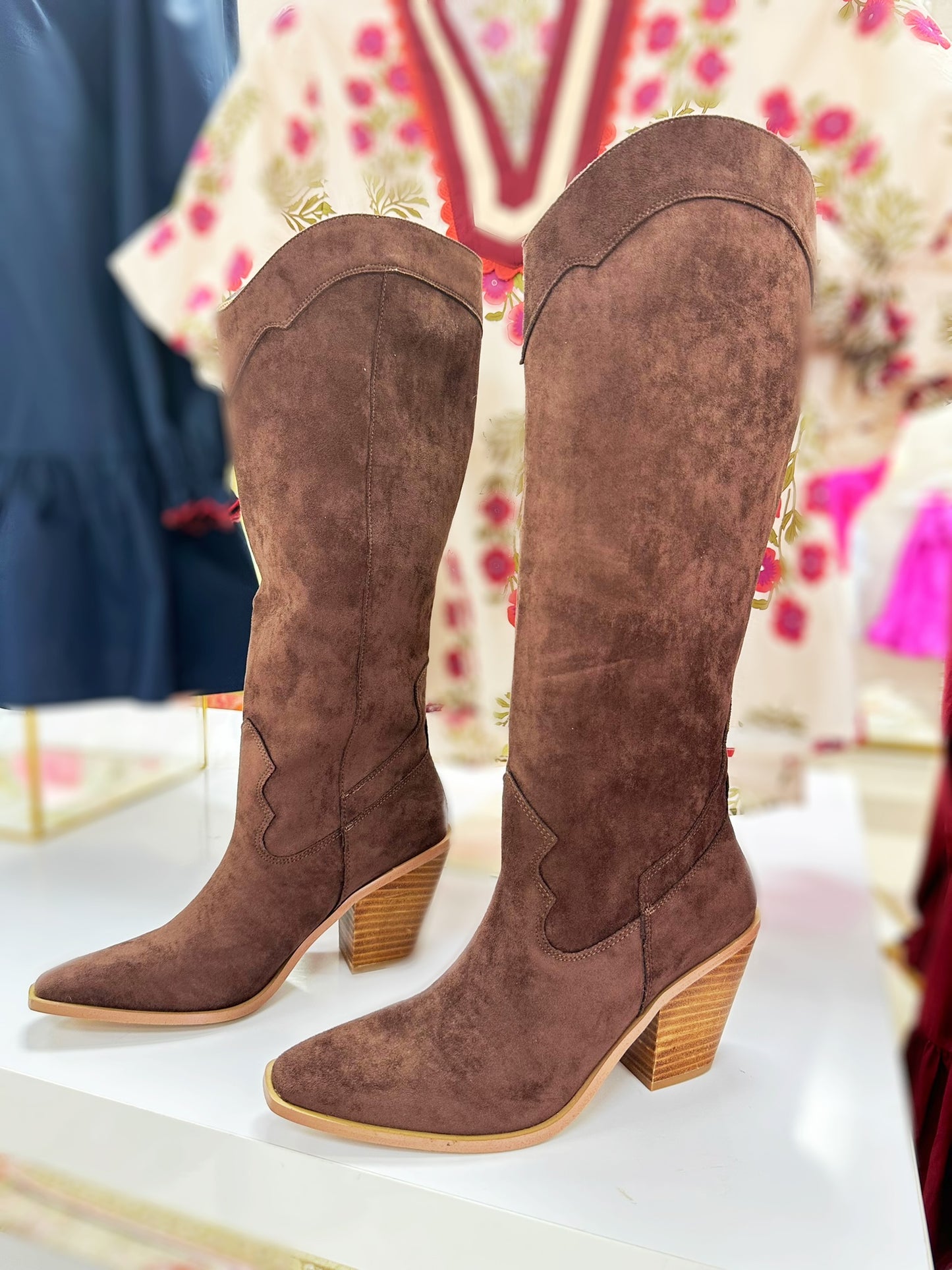 Dark Brown Suede Boots