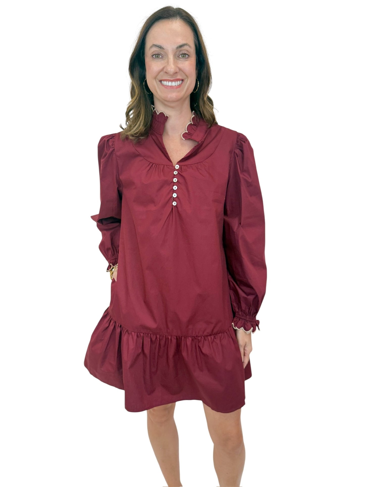 Everly Dress (Burgundy)