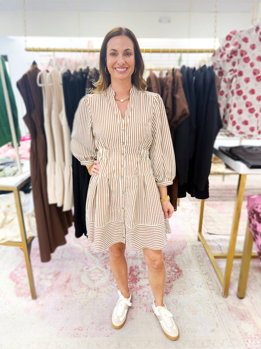 Striped Button Dress