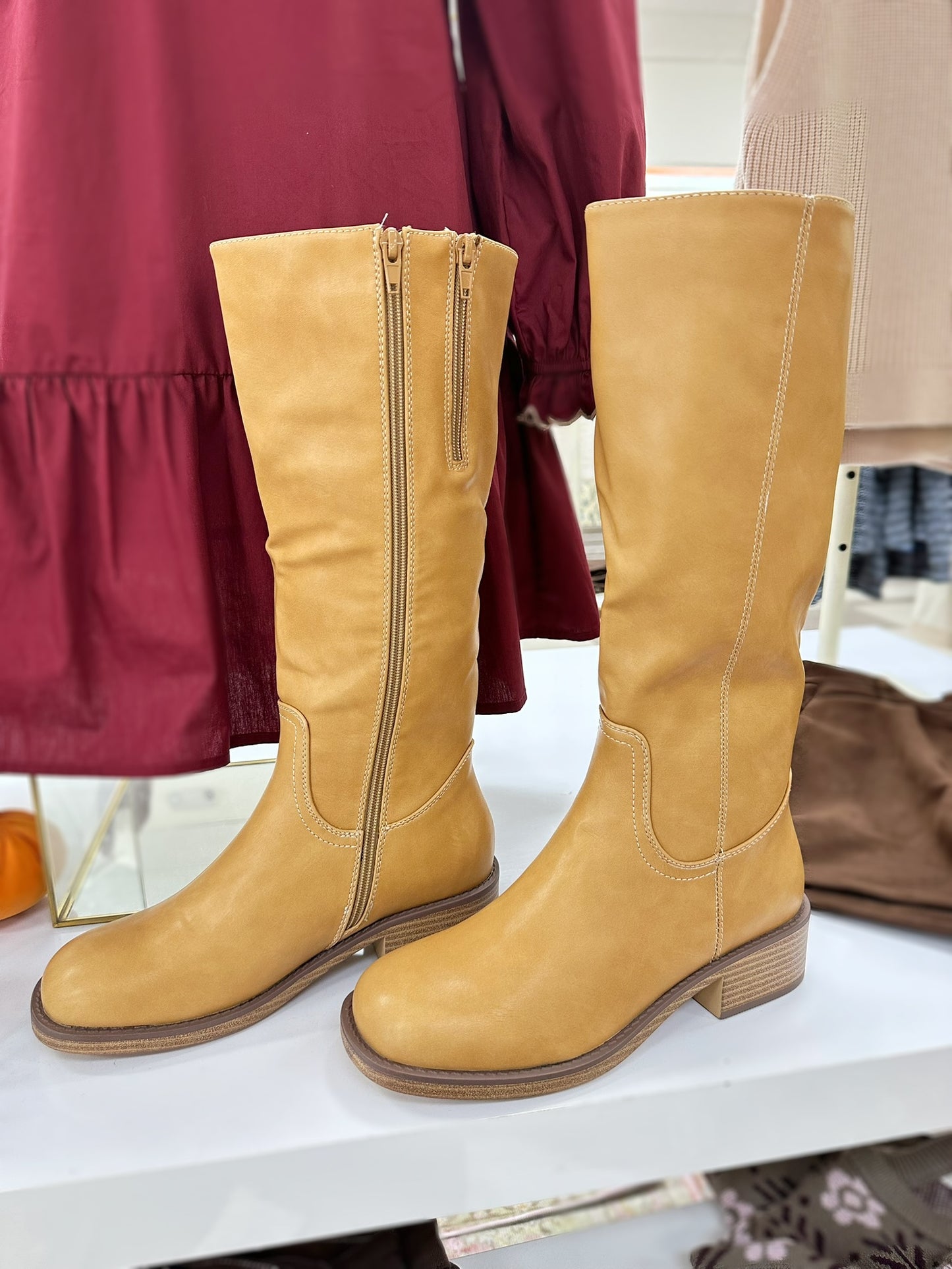 Leather Camel Boots