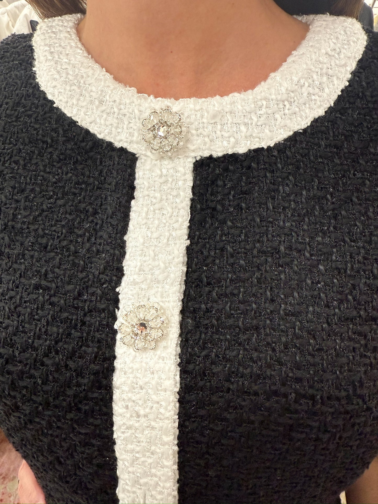 Sarah Black/White Tweed Dress