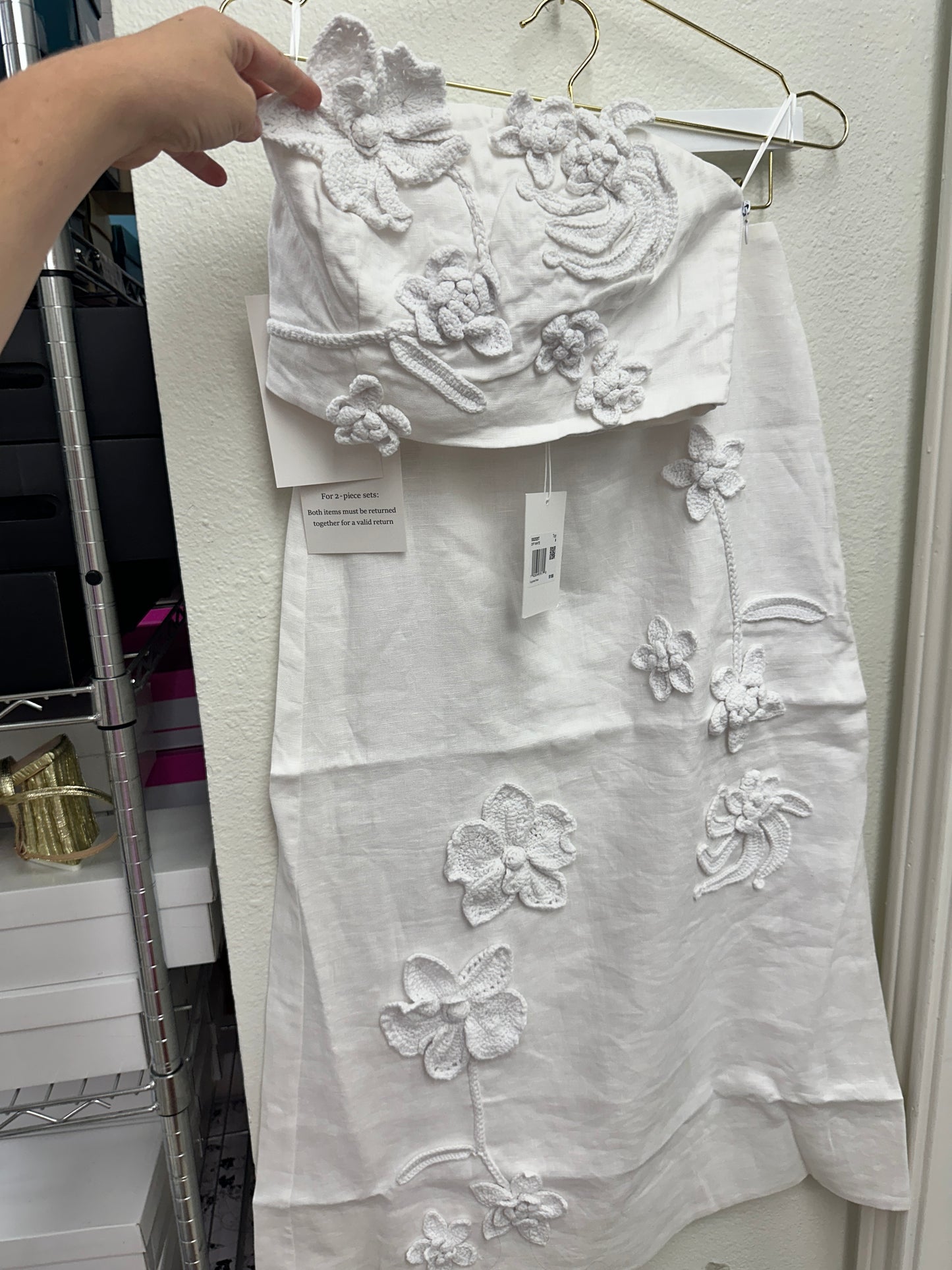 Linen Crochet Midi Set