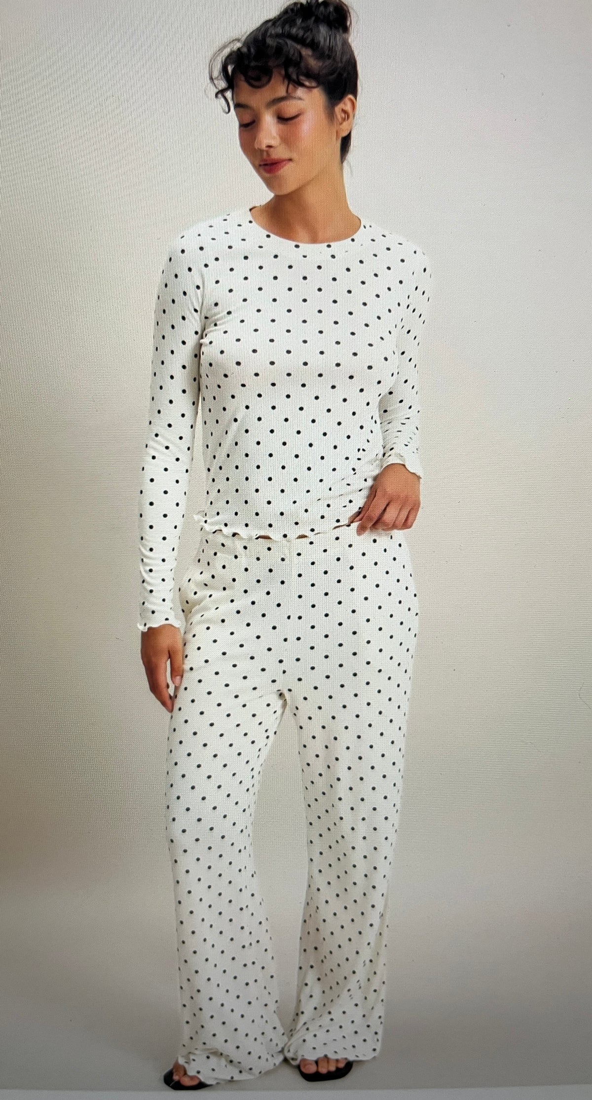 Dreams Polka Dot PJ Set (Cream)