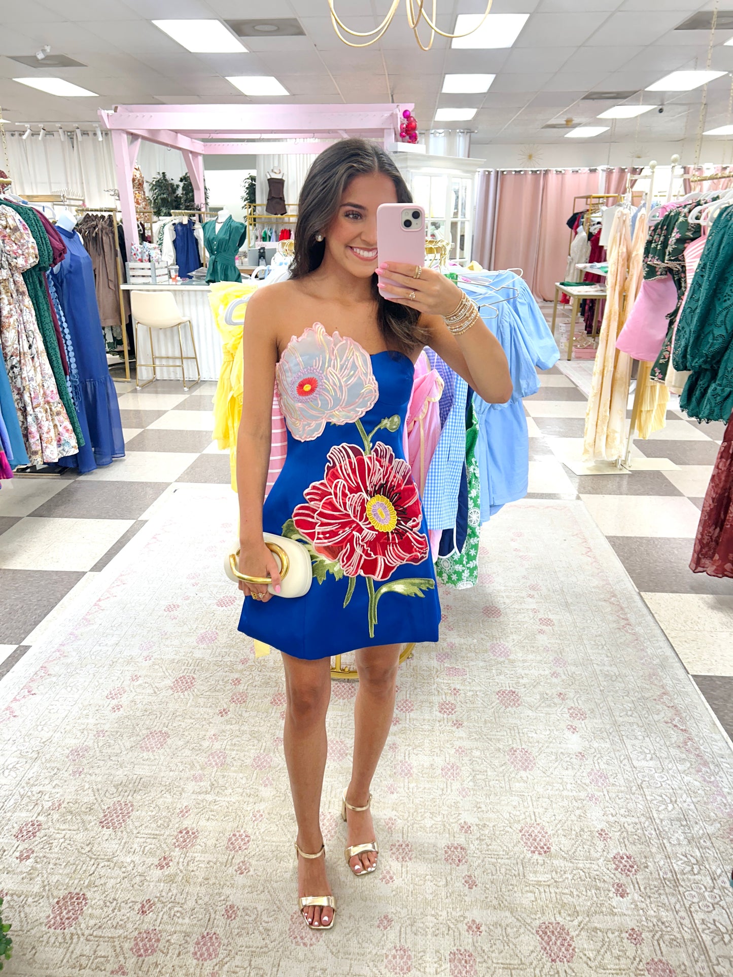 Royal Blossom Mini Dress