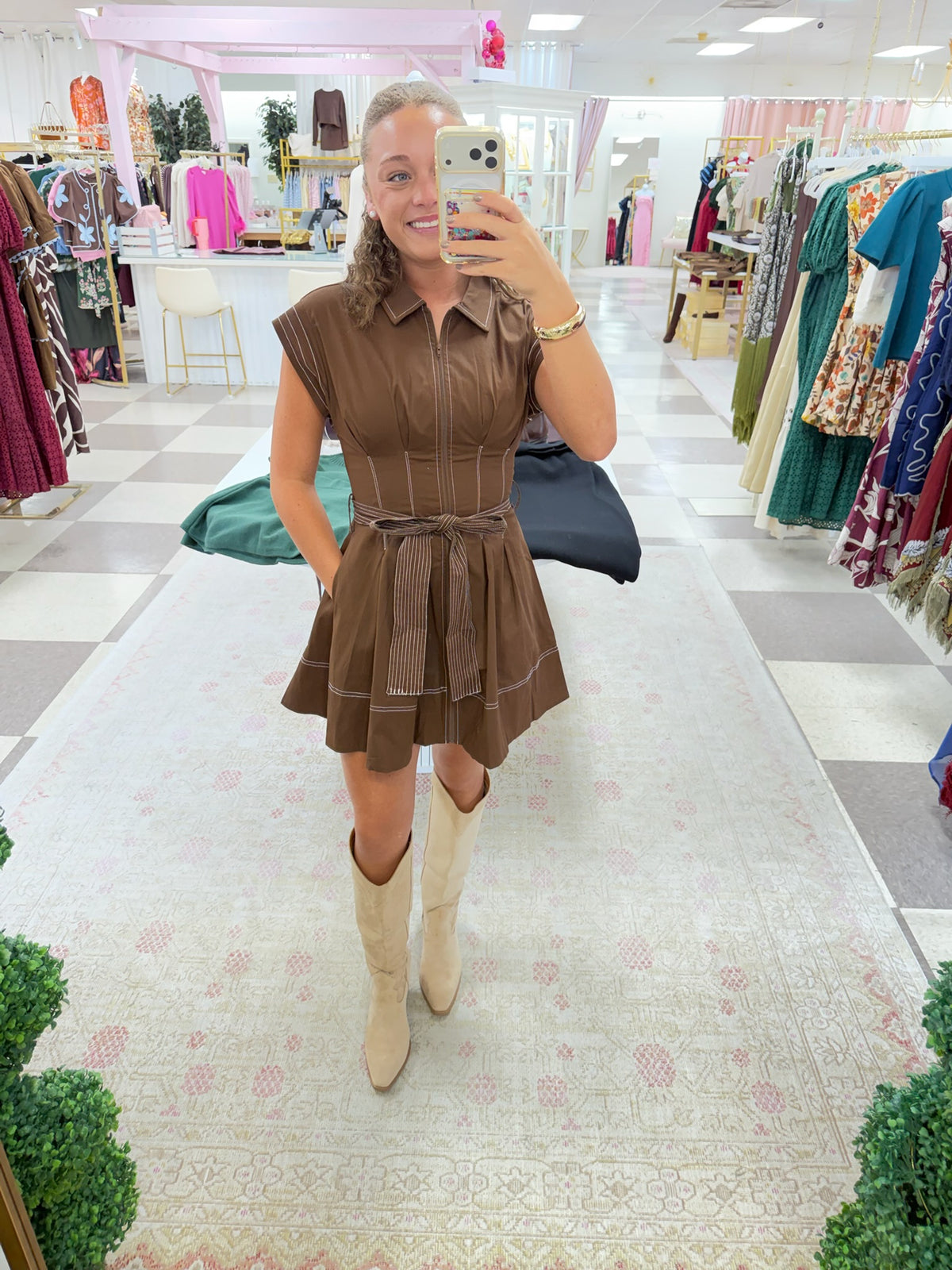 The Social Hour Dress (Brown)