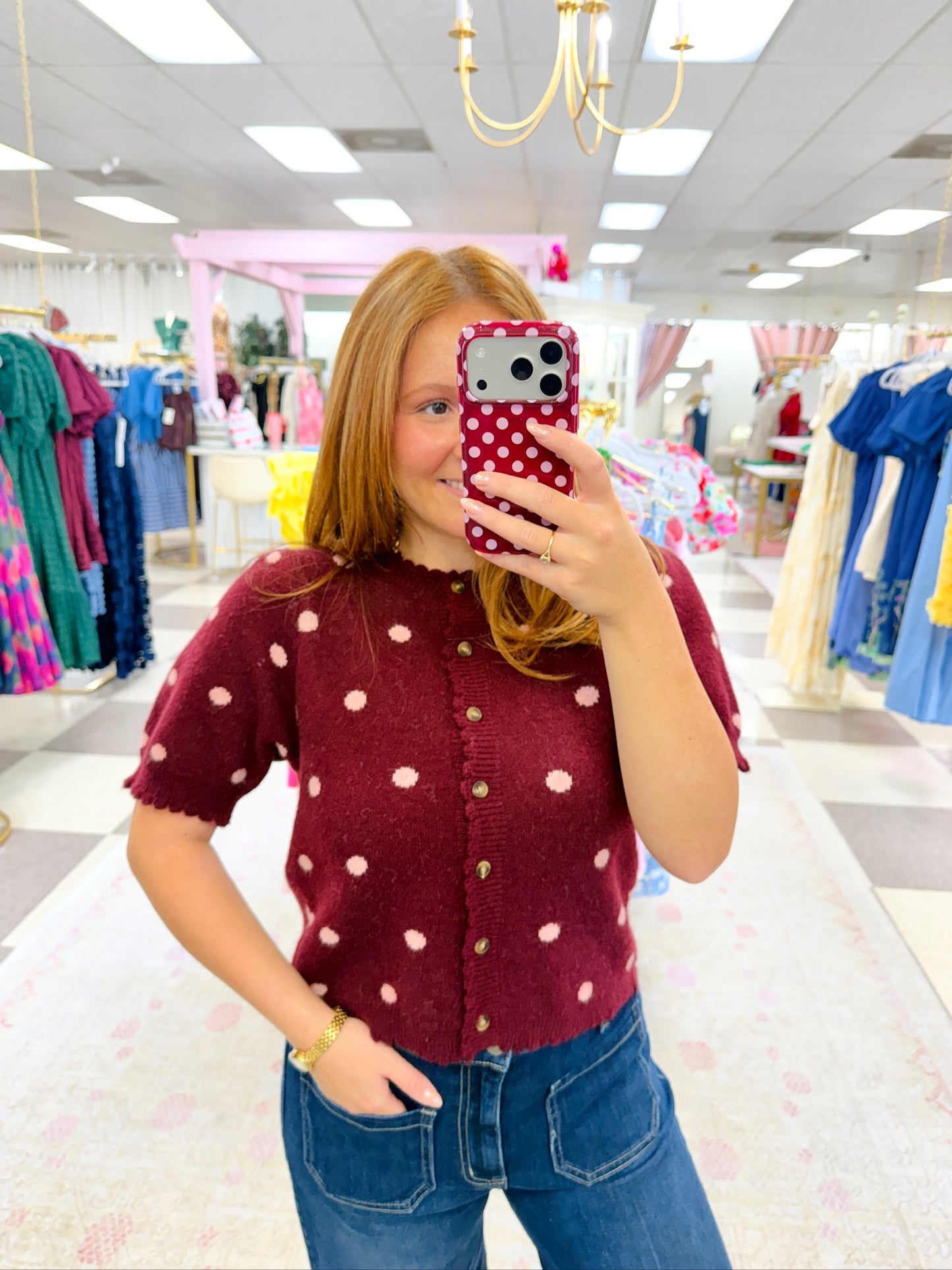 Mulberry Dot Sweater