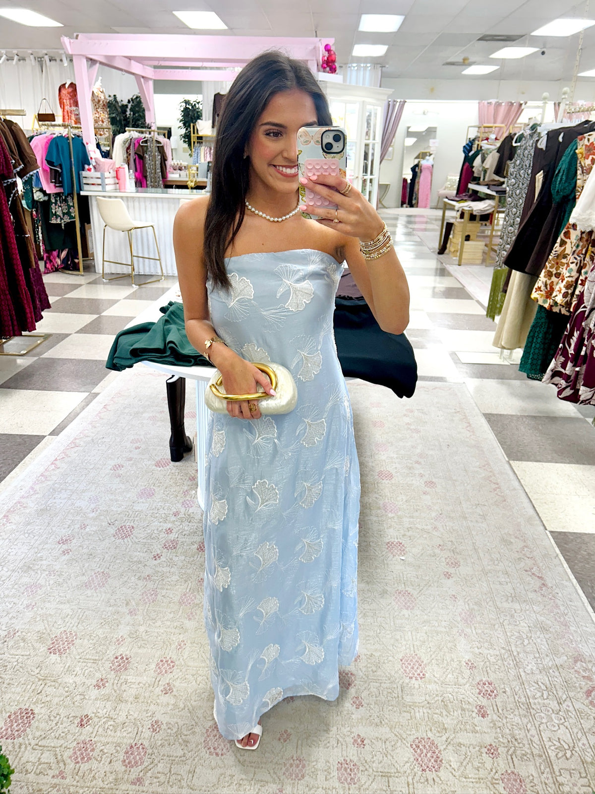 Dream State Strapless Maxi Dress (Blue)
