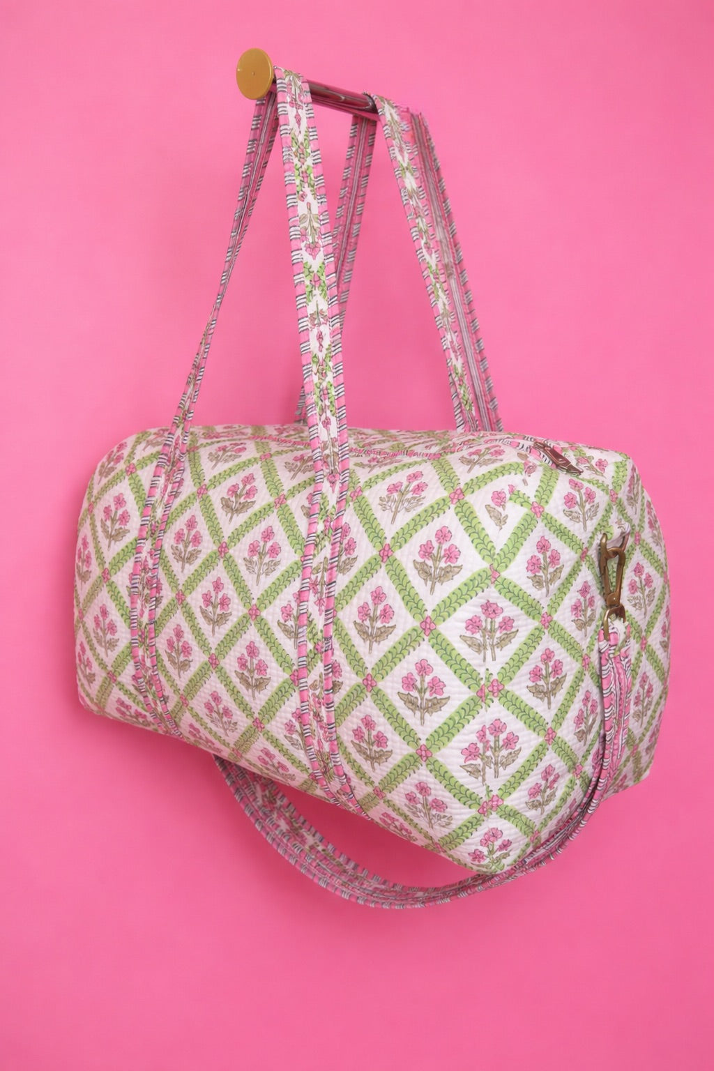 Pink & Green Duffel Bag