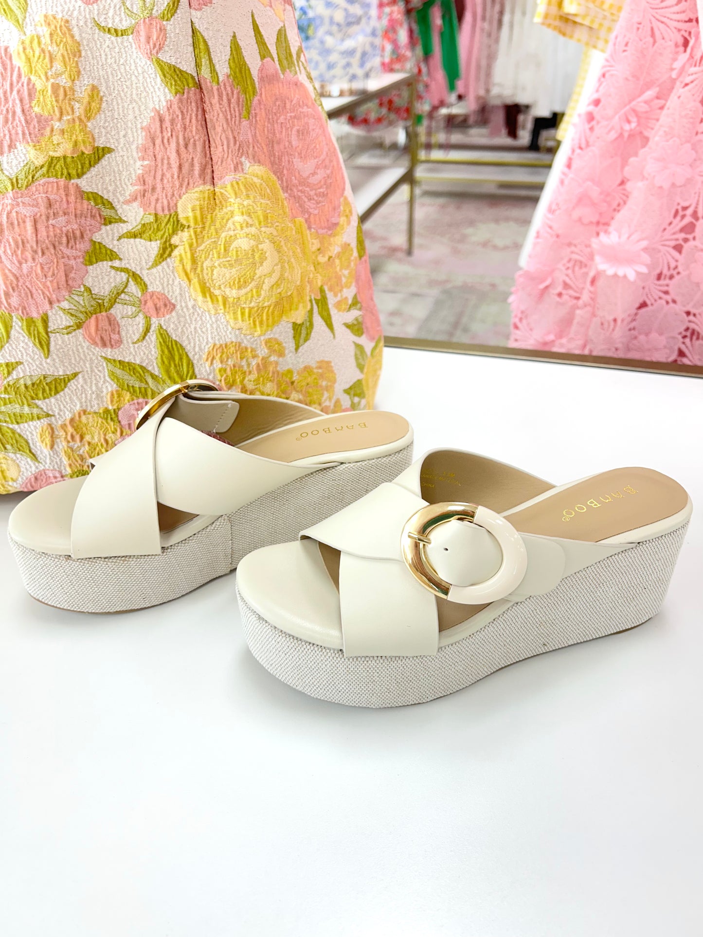 Bonnie Criss-Cross Wedge Sandals