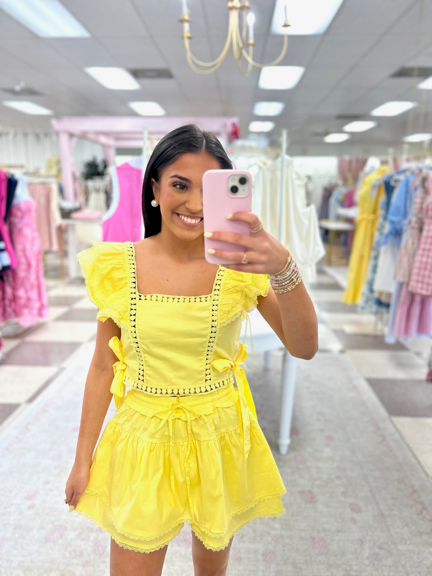 Vacay Ready 2 Piece Set (Top/Skort) (Yellow)