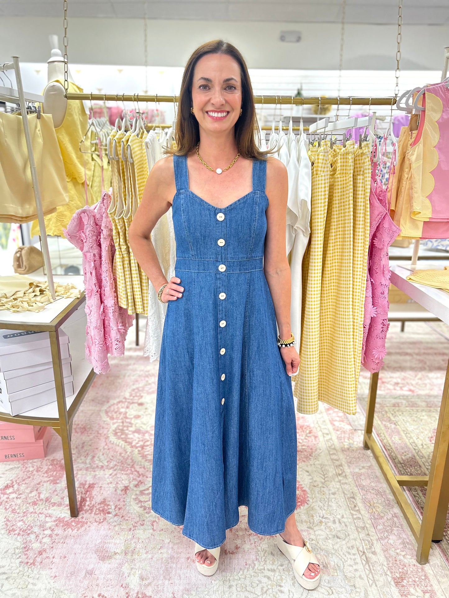 Coastal Denim Midi Dress