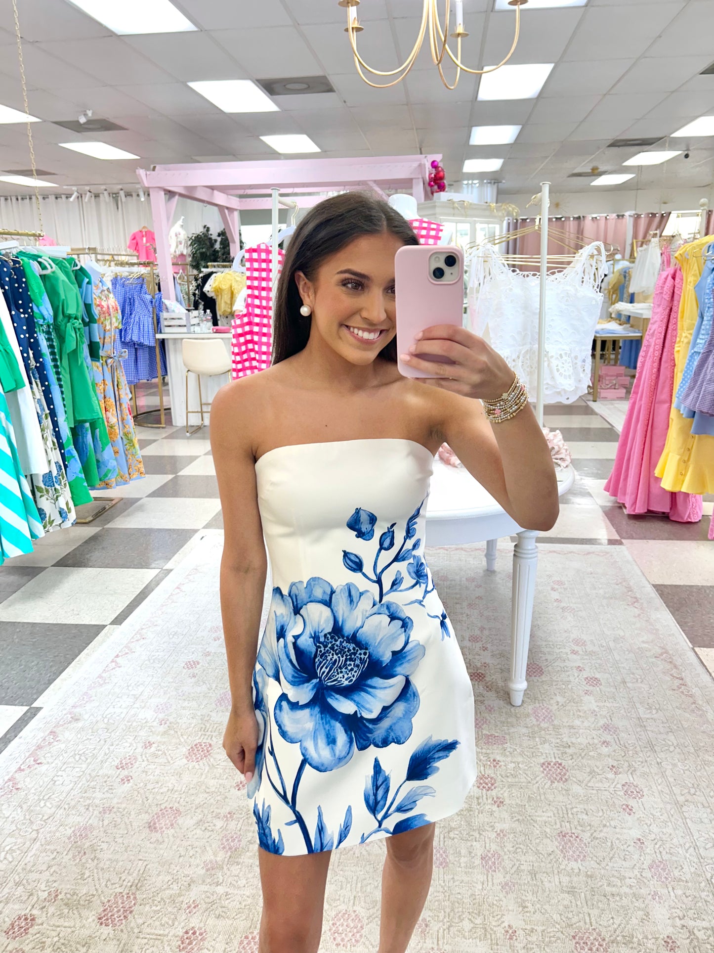 Blue Belle Strapless Mini Dress