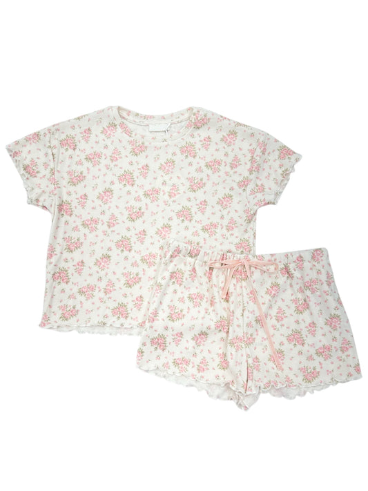 Pink Floral Pajama Set