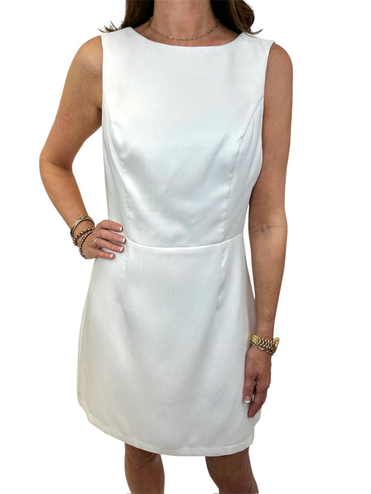 White Mini Dress with V in the Back