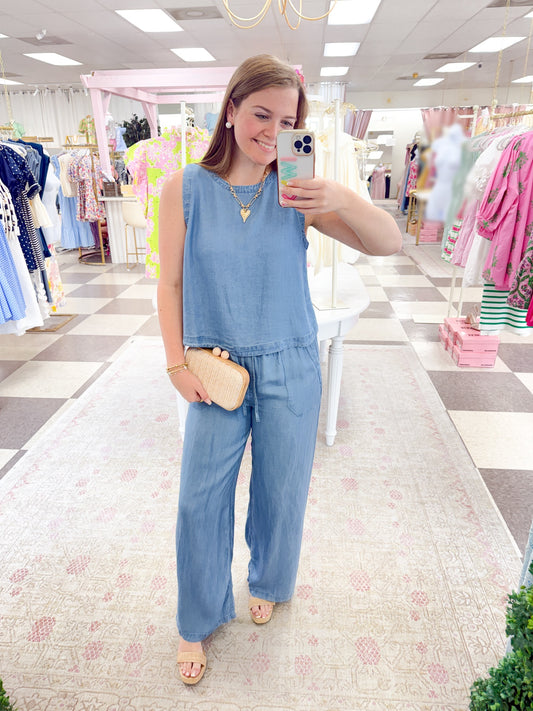 Let's Go To The Beach Chambray Pants