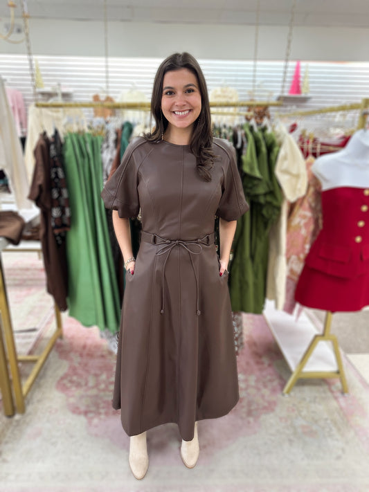 Sami Leather Midi Dress