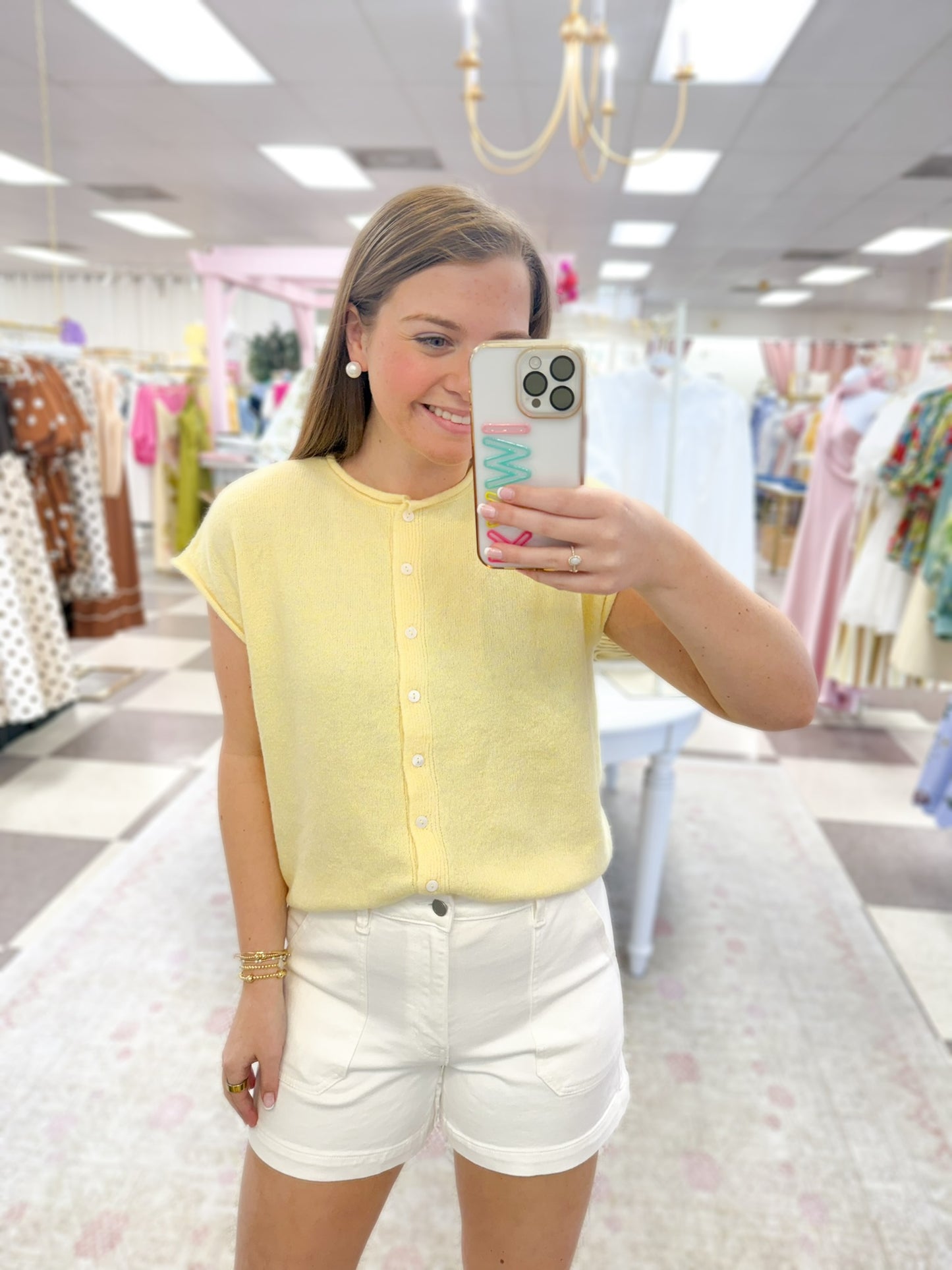 Pocket Full of Sunshine Sleeveless Sweater (Yellow)