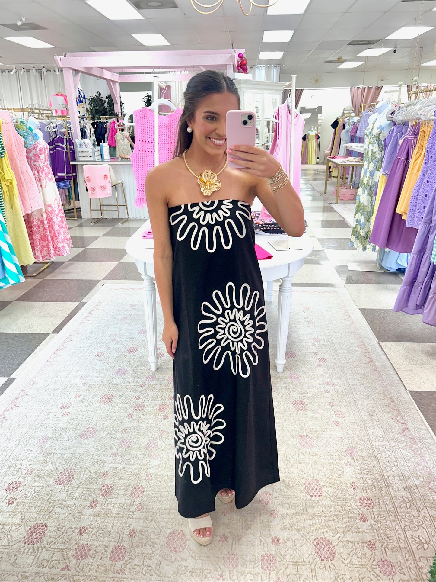 Villa Weekend Dress (Black/White)