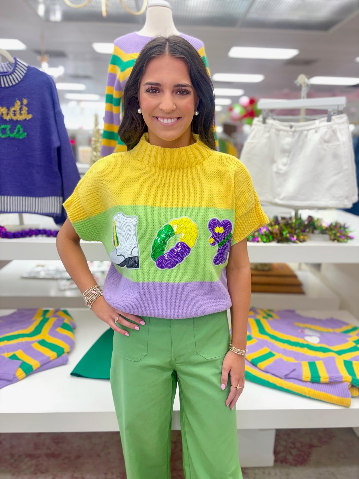 Mardi Gras Party Sweater