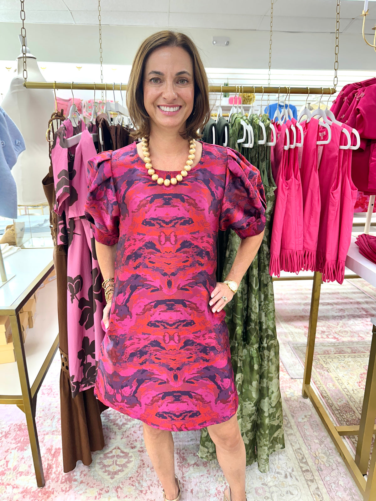 After Five Magenta Navy Dress