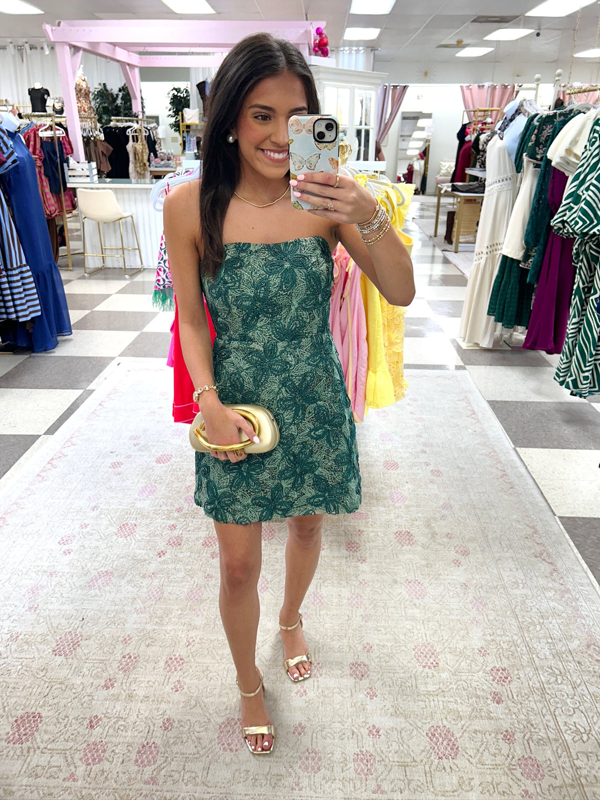 Everly Floral Embroidery Mini Dress