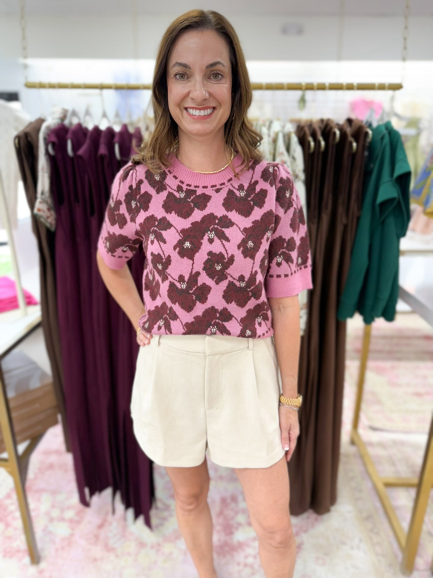 Burgundy Floral Sweater