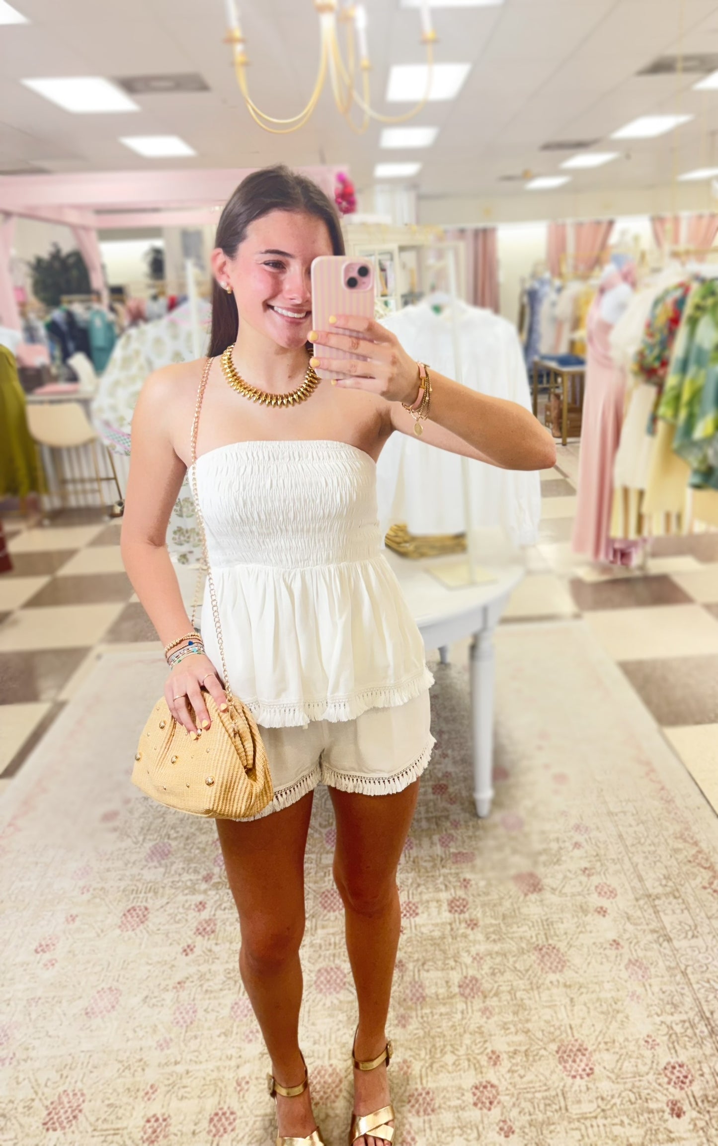 Lets Getaway Top/Short Set (White)