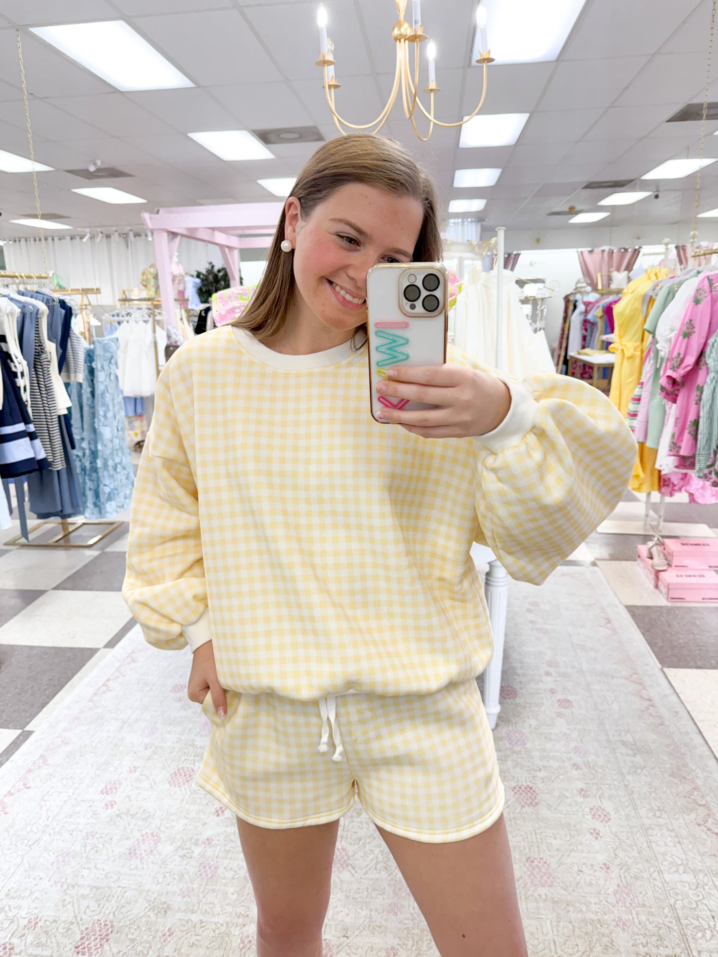 Sunny Side Yellow Gingham Lounge Set