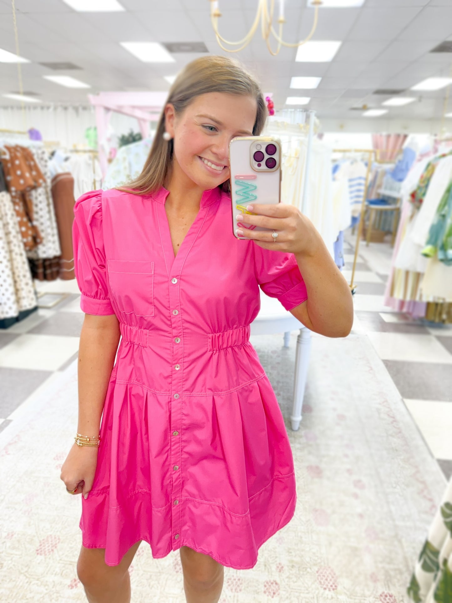 Angelle Mini Dress (Pink)