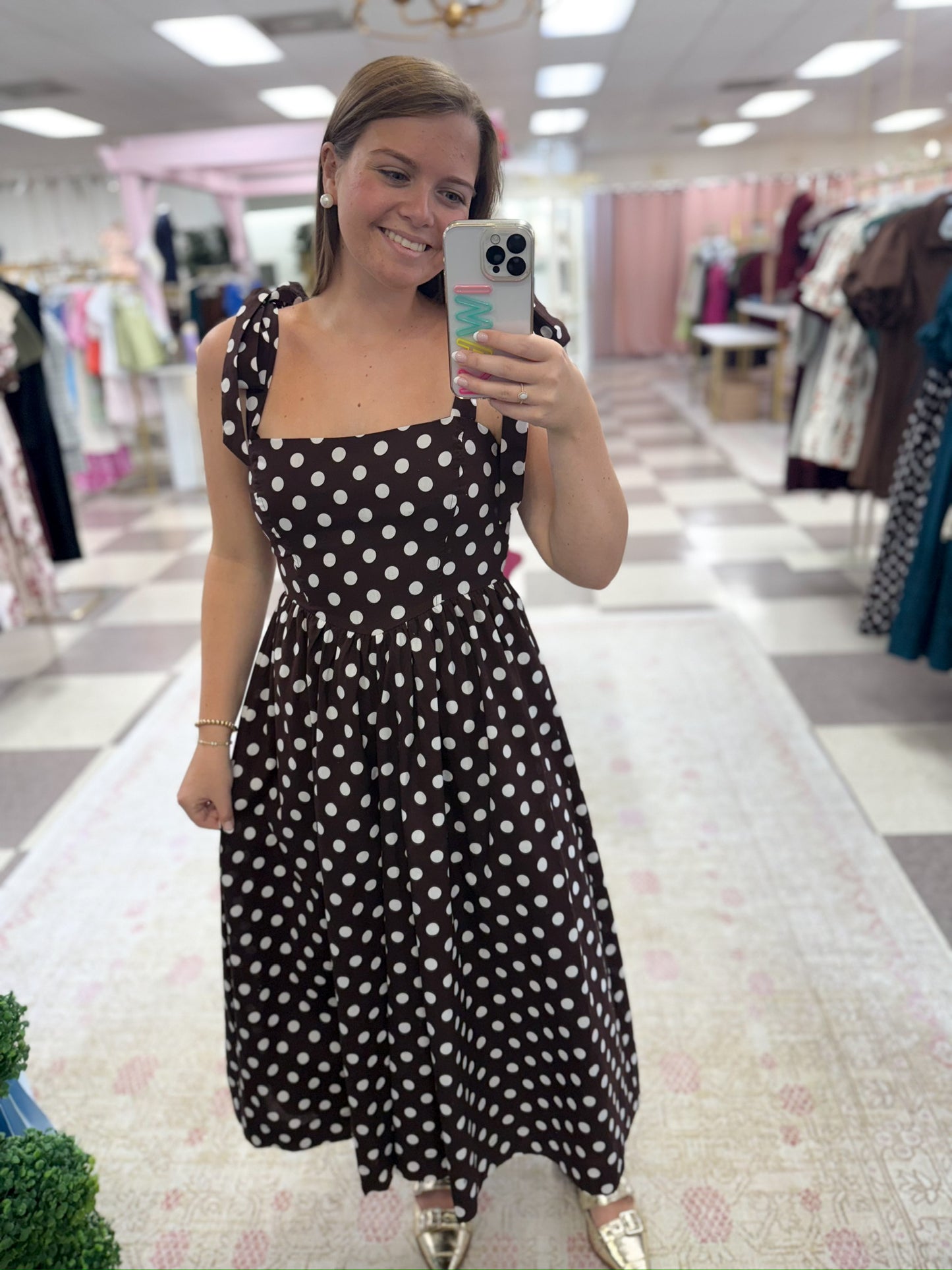 Tie Up Polka Dot Dress
