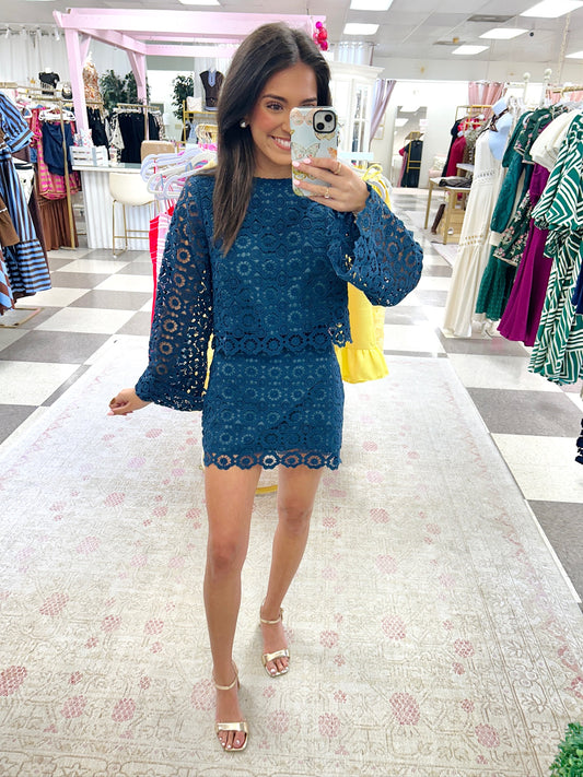 Midnight Lace 2 Piece Set (Top/Skirt)