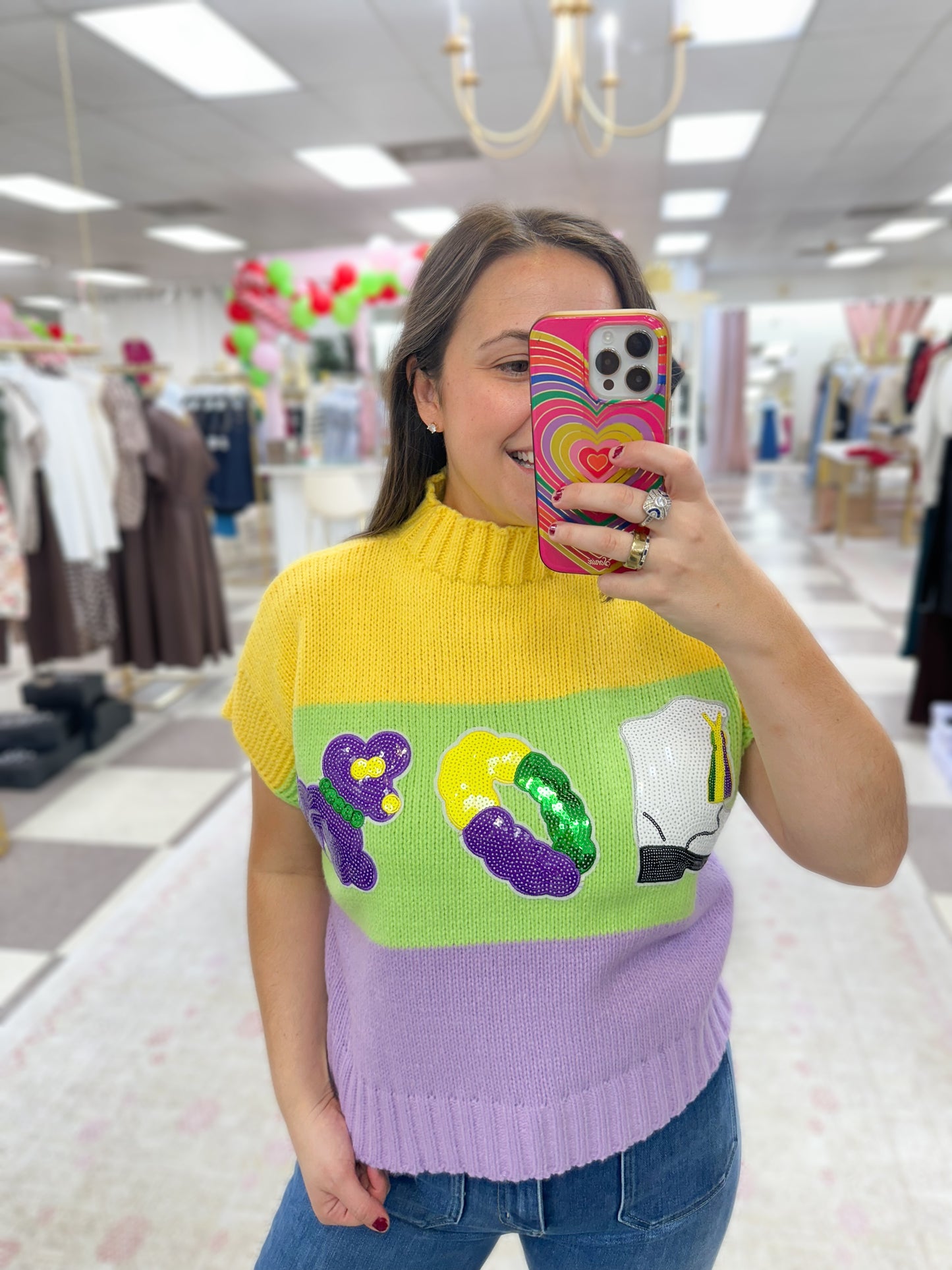 Mardi Gras Party Sweater