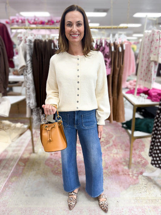 Cream Button Sweater