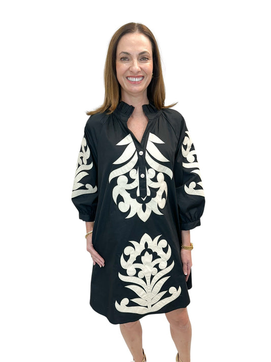 Mayan Mini Dress (Black/Cream)