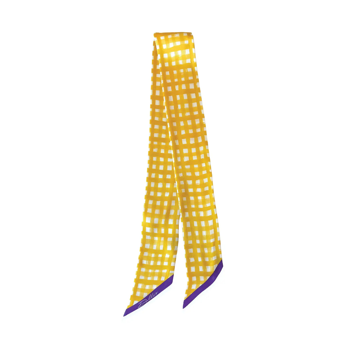 Tailgate Check Twilly in Gold & Purple Scarf
