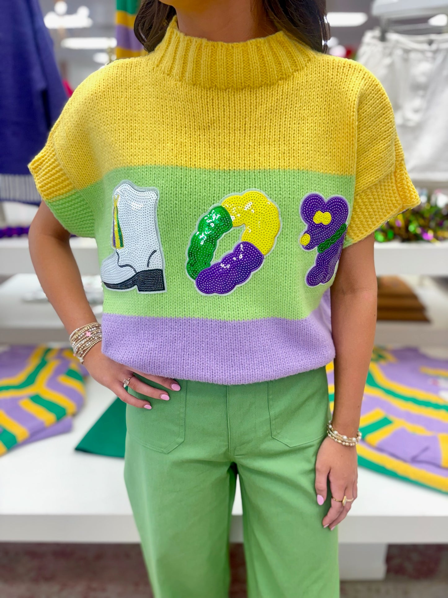 Mardi Gras Party Sweater
