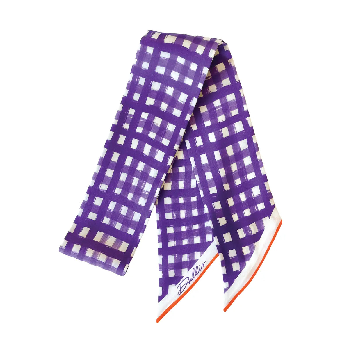 Tailgate Check Twilly in Purple & Orange