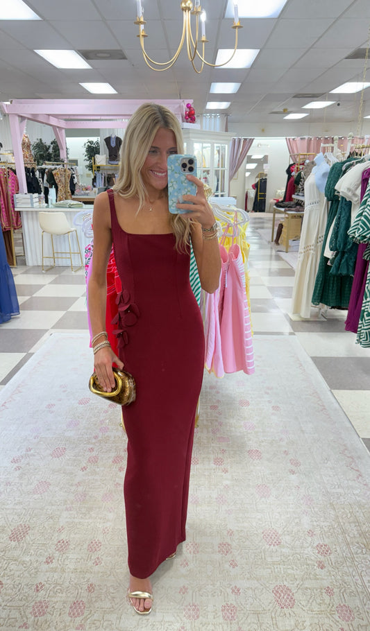 The Rosalie With 3D Floral Maxi Dress