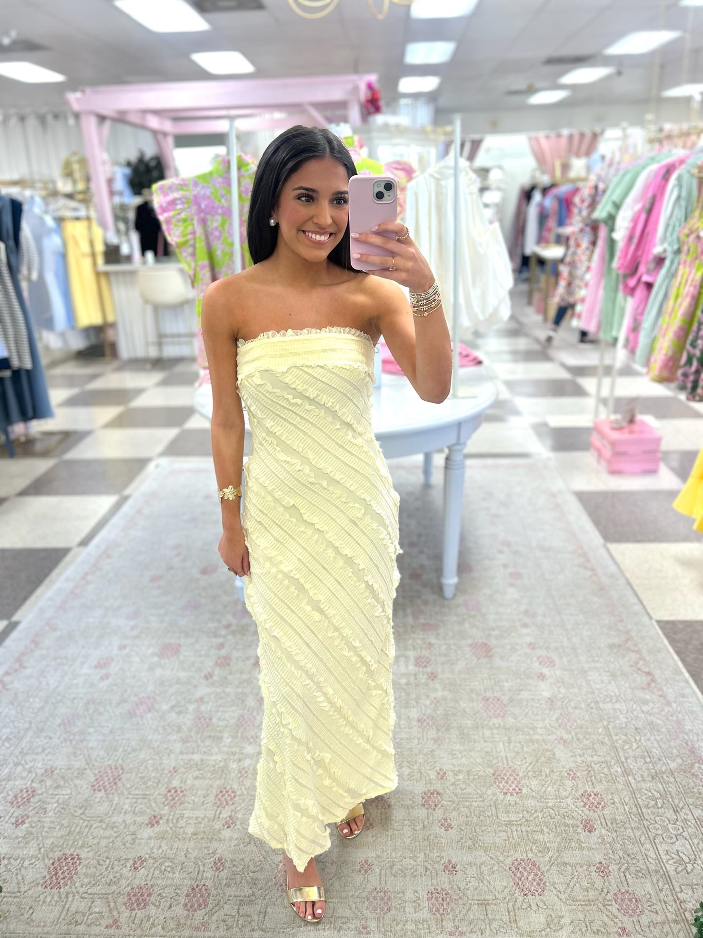 Frankie Yellow Ruffle Dress