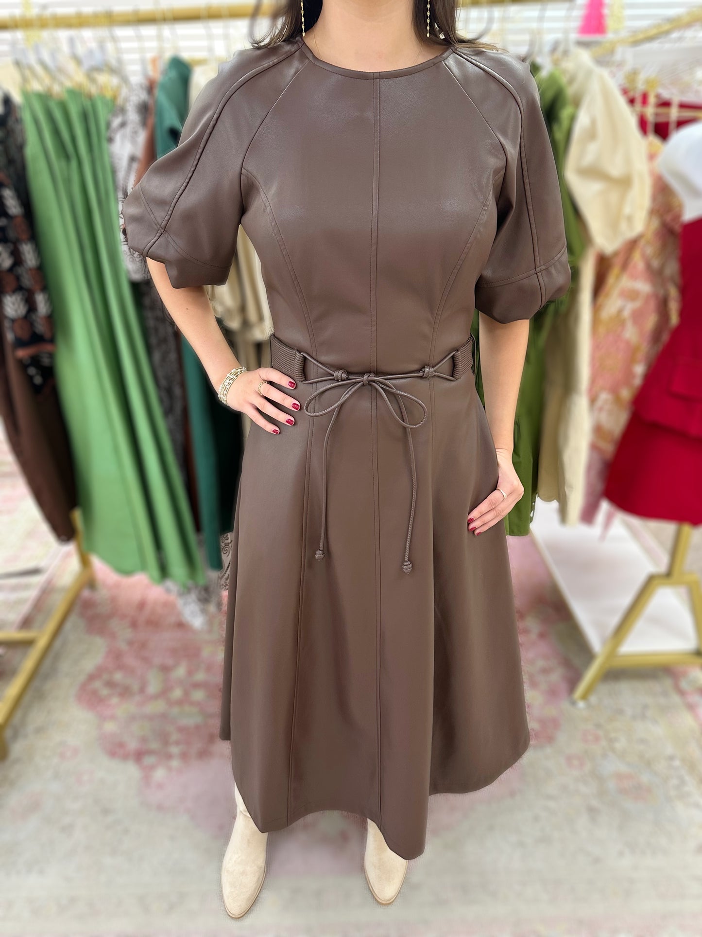 Sami Leather Midi Dress