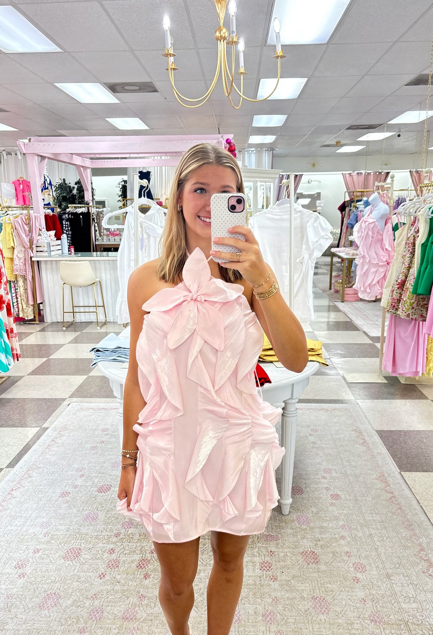 Blushing Belle Ruffle Mini Dress